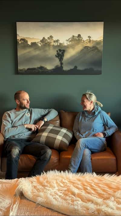 Two guests relaxing together at Cove Observatory